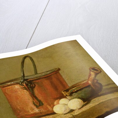Still Life of Cooking Utensils, Cauldron, Frying Pan and Eggs by Jean-Baptiste Simeon Chardin