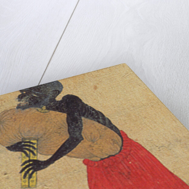 Detail of a man from 'Transporting Ceramics' by School Chinese