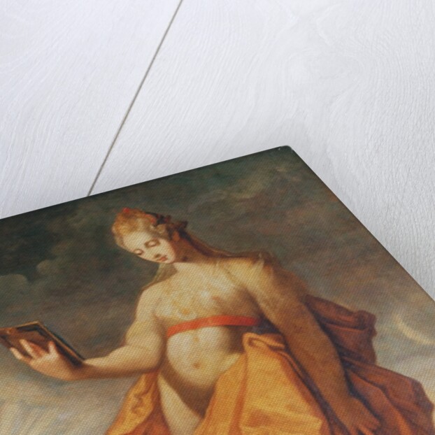 Leto, pregnant with the twins Artemis and Apollo, with the eagle of Zeus at her feet by Hendrik Goltzius