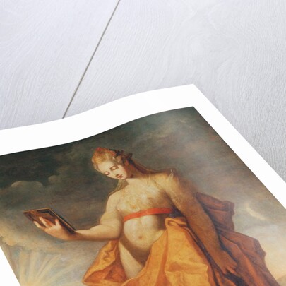 Leto, pregnant with the twins Artemis and Apollo, with the eagle of Zeus at her feet by Hendrik Goltzius