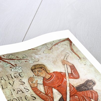 A shepherd playing a flageolet by Spanish School