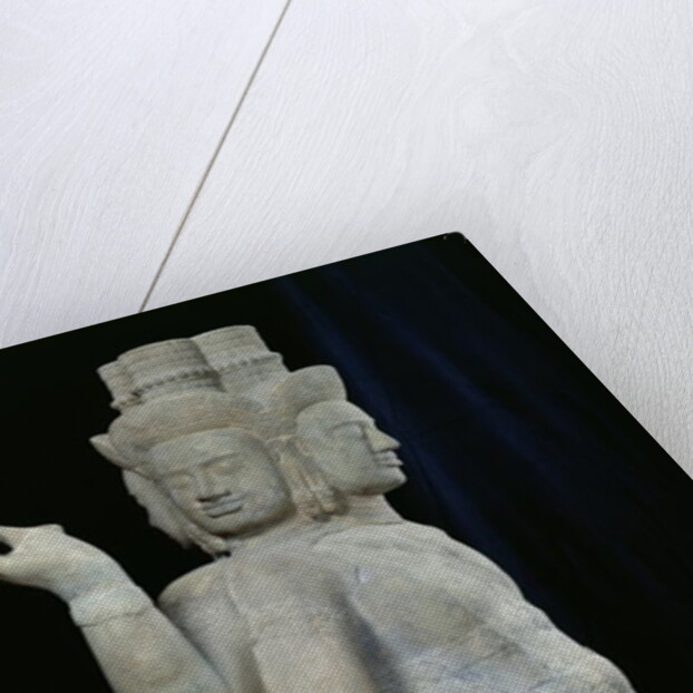 Sculpture of Brahma with four faces, from Batambang, Cambodia, Koh Ker style, mid 10th century by Cambodian School