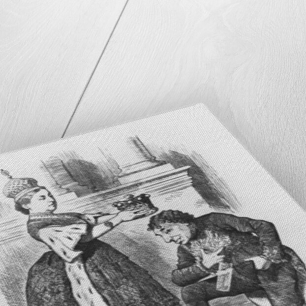 Disraeli given a peerage by Queen Victoria in 1876 by John Tenniel