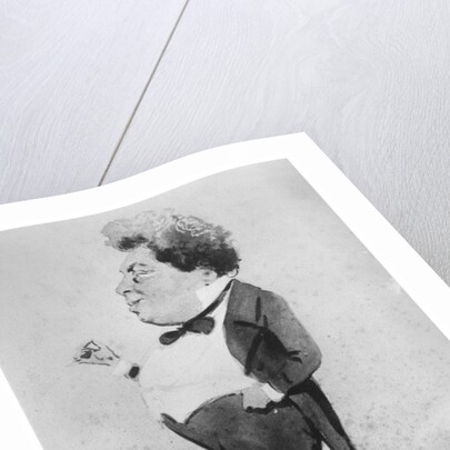 Caricature of Alexandre Dumas, Fils by Eugene Giraud
