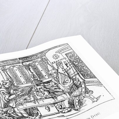 Erasmus and his secretary Gilbert Cousin by French School