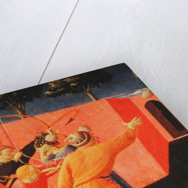 The Crucifixion and Stoning of SS. Cosmas and Damian, detail of their tormentors, predella from the Annalena Altarpiece, 1434 by Fra Angelico