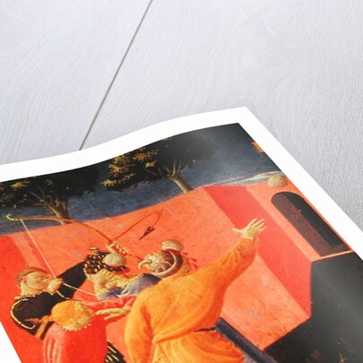 The Crucifixion and Stoning of SS. Cosmas and Damian, detail of their tormentors, predella from the Annalena Altarpiece, 1434 by Fra Angelico