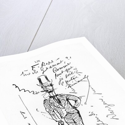 Self portrait of Paul Verlaine, elegant, 1889-90 by Paul Verlaine