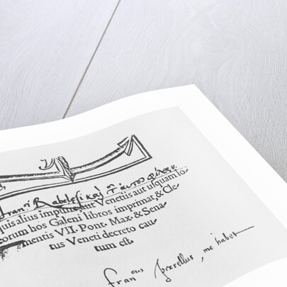 Signature of François Rabelais by French School