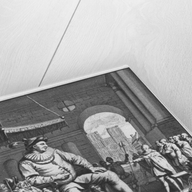 Master Janotus harangues Gargantua to give back the bells by Pierre Tanje