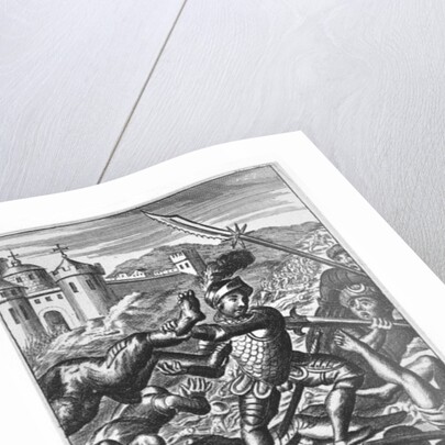 Pantagruel defeating three hundred giants by French School