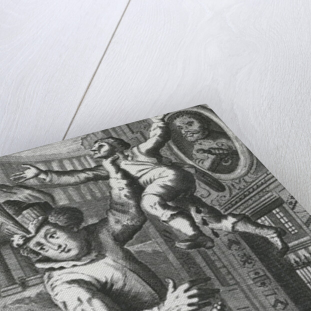 Pantagruel grabbing Limousin by the throat by French School