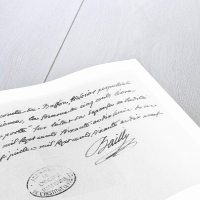 Letter from Jean-Sylvain Bailly sent in 1779 by French School