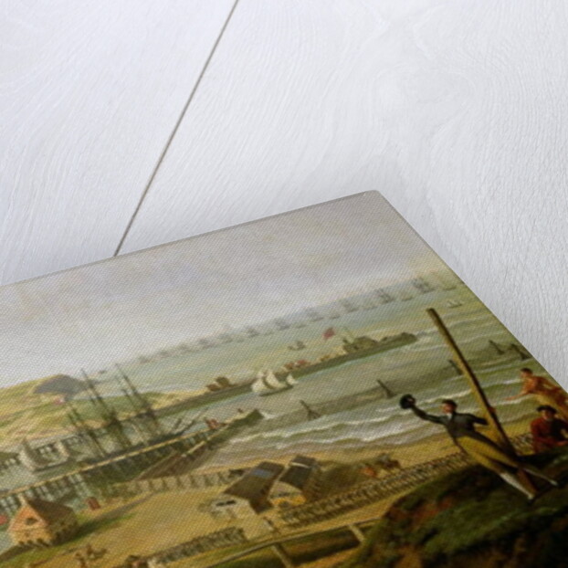 Napoleon Visiting the Camp at Boulogne in July 1804, detail of the port, 1806 by Jean-Francois Hue