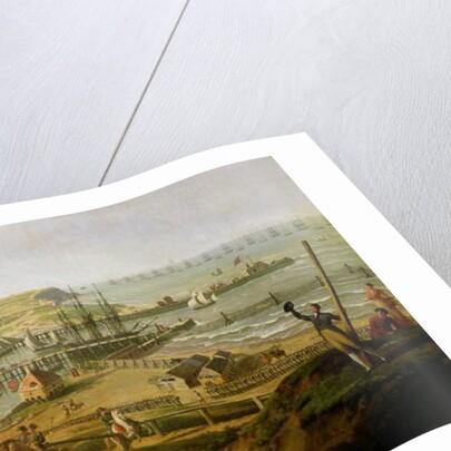 Napoleon Visiting the Camp at Boulogne in July 1804, detail of the port, 1806 by Jean-Francois Hue