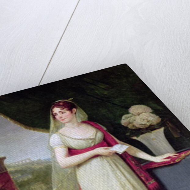 Josephine Tasher de la Pagerie Empress of the French, gazing at a bust of her son Eugene de Beauharnais at Malmaison, 1808 by Baron Antoine Jean Gros