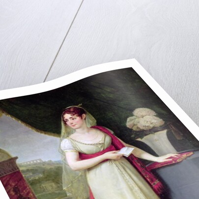 Josephine Tasher de la Pagerie Empress of the French, gazing at a bust of her son Eugene de Beauharnais at Malmaison, 1808 by Baron Antoine Jean Gros