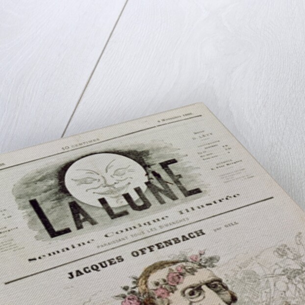 Front cover of 'La Lune', with a caricature of Jacques Offenbach 4th November 1866 by Andre Gill