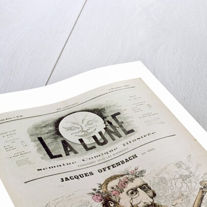 Front cover of 'La Lune', with a caricature of Jacques Offenbach 4th November 1866 by Andre Gill