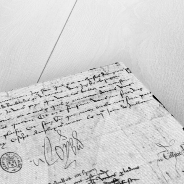 Signature of Louis XI on a letter to the Governor of Anjou, dated 3 July 1472 by French School