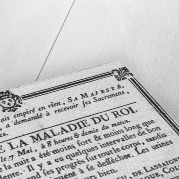 Medical bulletin about the illness of Louis XV by French School