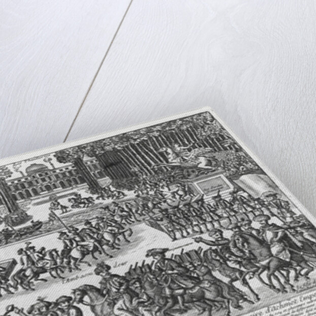 The arrival of Mehmed Celebi Efendi, ambassador of Sultan Ahmed III of Turkey, at the Tuileries to be received by Louis XV in 1721 by French School