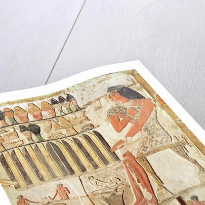 The deceased in front of a table of food, Egyptian, Old Kingdom by Egyptian 5th Dynasty