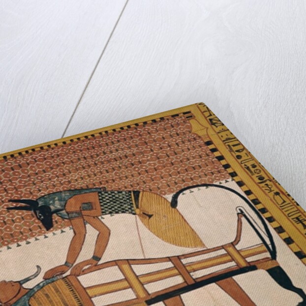 Anubis attends Sennedjem's Mummy by Egyptian 19th Dynasty