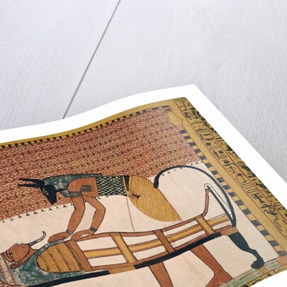 Anubis attends Sennedjem's Mummy by Egyptian 19th Dynasty