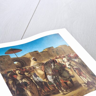 Muley Abd-ar-Rhaman, Sultan of Morocco, leaving the Palace of Meknes with his entourage, March 1832, 1845 by Ferdinand Victor Eugene Delacroix