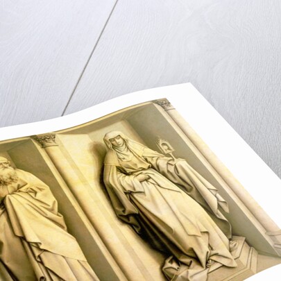 St. James the Great and St. Clare, predella panel from The Nuptials of the Virgin by Master of Flemalle