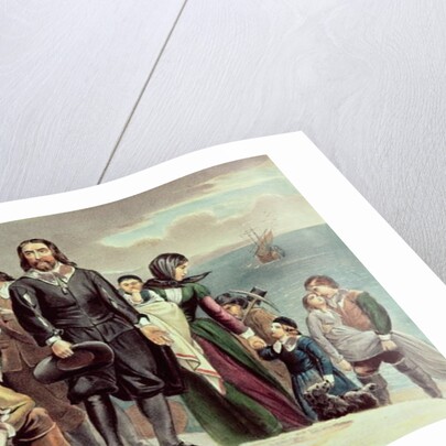 The Landing of the Pilgrims at Plymouth, 1620, 19th century by N. and Ives J.M. Currier