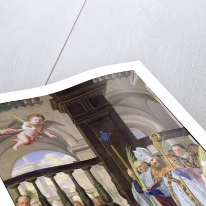 St. Genevieve Receiving a Palm from St. Medard on Palm Sunday by Michel des Gobelins Corneille