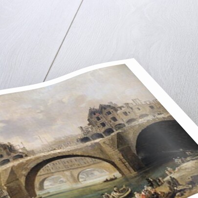 Demolition of the Houses on the Notre-Dame Bridge, c.1786 by Hubert Robert