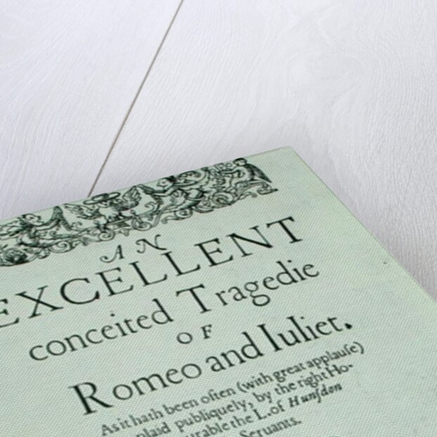 Title Page from 'Romeo and Juliet' by William Shakespeare 1597 by English School