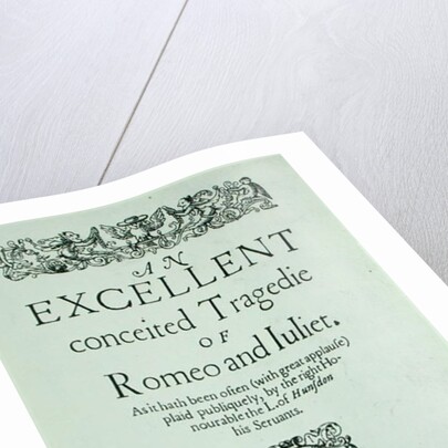 Title Page from 'Romeo and Juliet' by William Shakespeare 1597 by English School