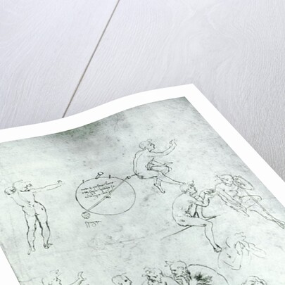 Study of figures for 'The Adoration of the Magi' by Leonardo da Vinci