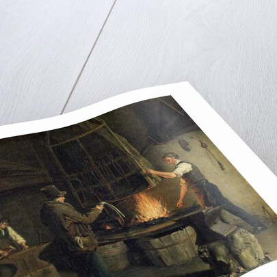 Interior of the Forge, 1837 by Rosine Parran