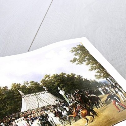 Louis XVIII Greeting Marie-Caroline-Ferdinande de Bourbon, Princess of Sicily, at the Croix de Saint-Herem in the Forest at Fontainebleau, 15th June 1816 by Hippolyte Lecomte