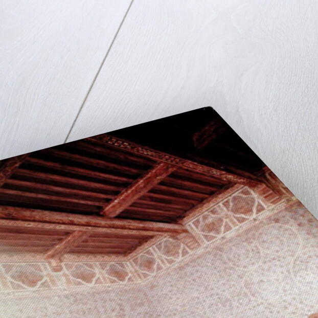 Interior view of the Pope's bedroom decorated with blue tempera with a foliage pattern, c.1334-62 by Anonymous