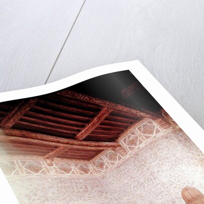 Interior view of the Pope's bedroom decorated with blue tempera with a foliage pattern, c.1334-62 by Anonymous