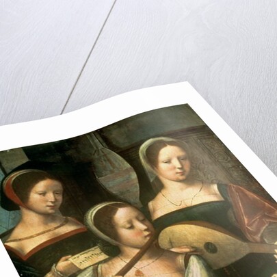 Three Musicians, c.1500-40 by Master of the Female Half Lengths