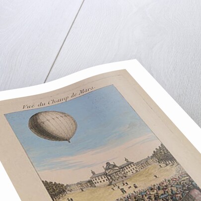 Jacques Alexandre Cesar Charles and Nicolas Louis Robert on the Champ de Mars in Paris, 27th August 1783 by French School