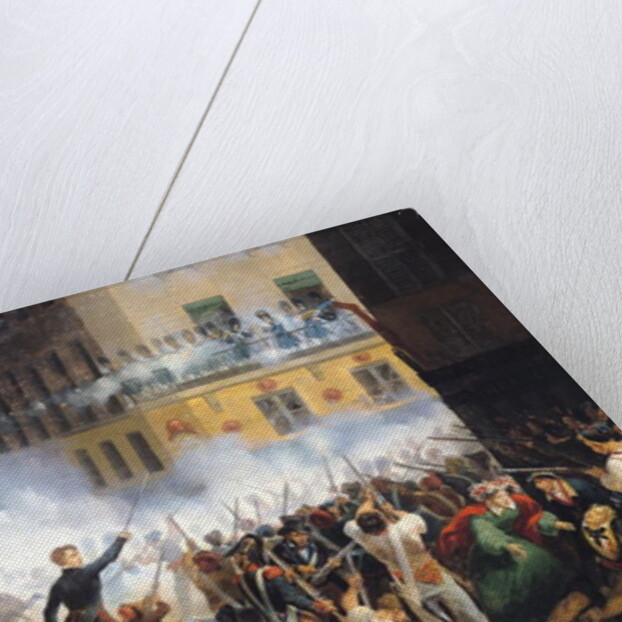 Battle in the rue de Rohan, 28th July 1830, 1831 by Hippolyte Lecomte