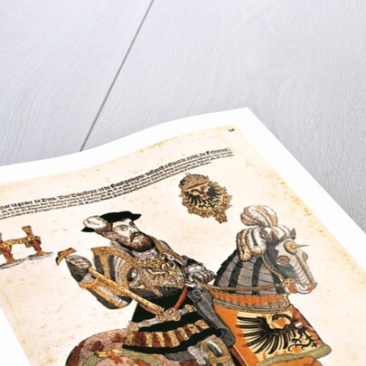 Equestrian portrait of Charles V in armour by Hans Liefrinck