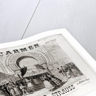 Cover of the score of piano quadrille from 'Carmen' by Edouard Strauss by A. Lamy