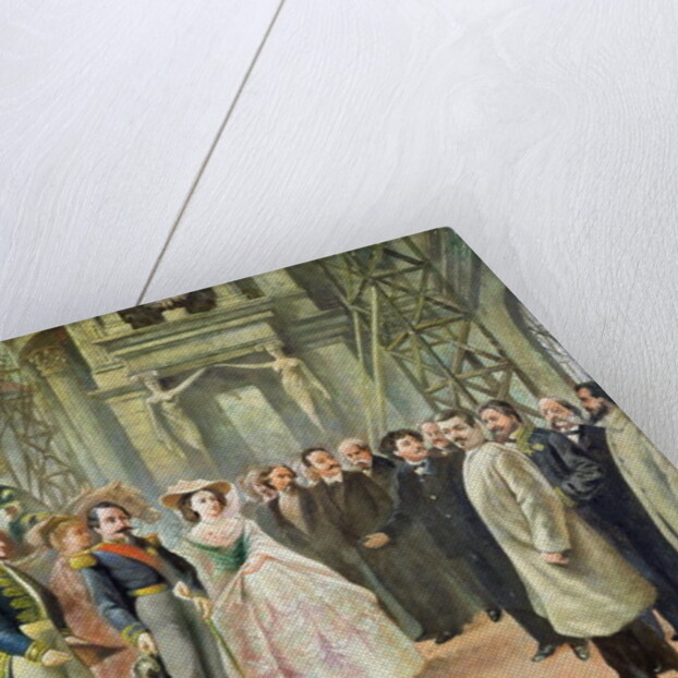 Baron Georges-Eugene Haussmann Napoleon III and Empress Eugenie Visiting the Workers at the Opera by Ed. (after) Gilis