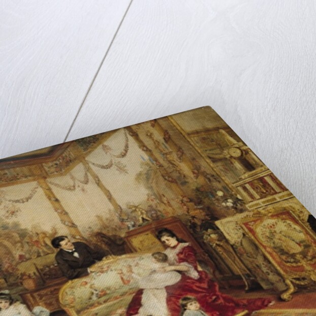 Victorien Sardou and his Family in their Drawing Room at Marly-le-Roi, c.1875 by Auguste de la Brely