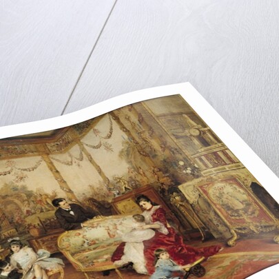 Victorien Sardou and his Family in their Drawing Room at Marly-le-Roi, c.1875 by Auguste de la Brely