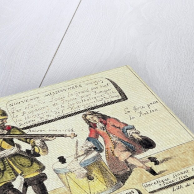 Missions of the 17th Century: The Missionary Dragoon forcing a Huguenot to Sign his Conversion to Catholicism by Gottfried or Godefroy Engelmann